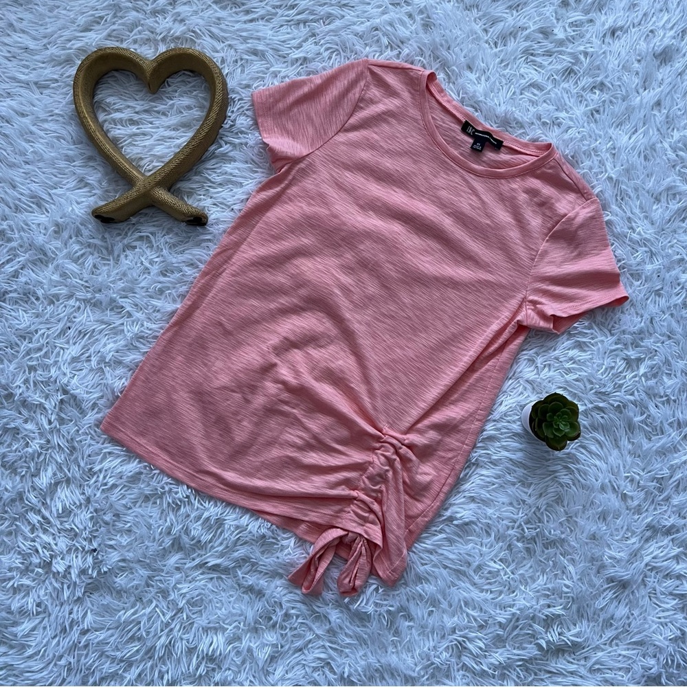 INC International Concepts Pink Gathered Short Sleeve Tee